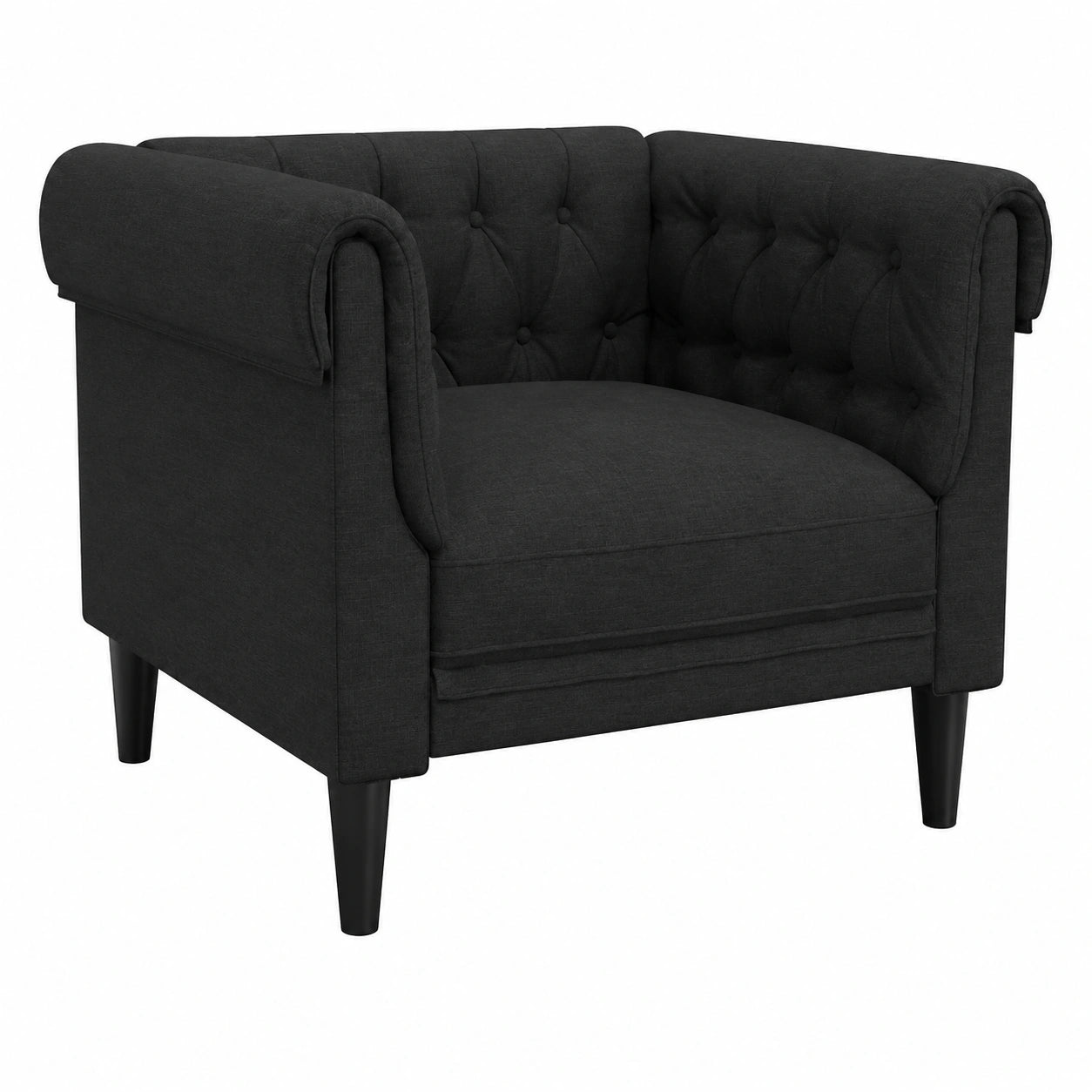 Fauteuil, en tissu, coloris noir, pour le salon ou la chambre