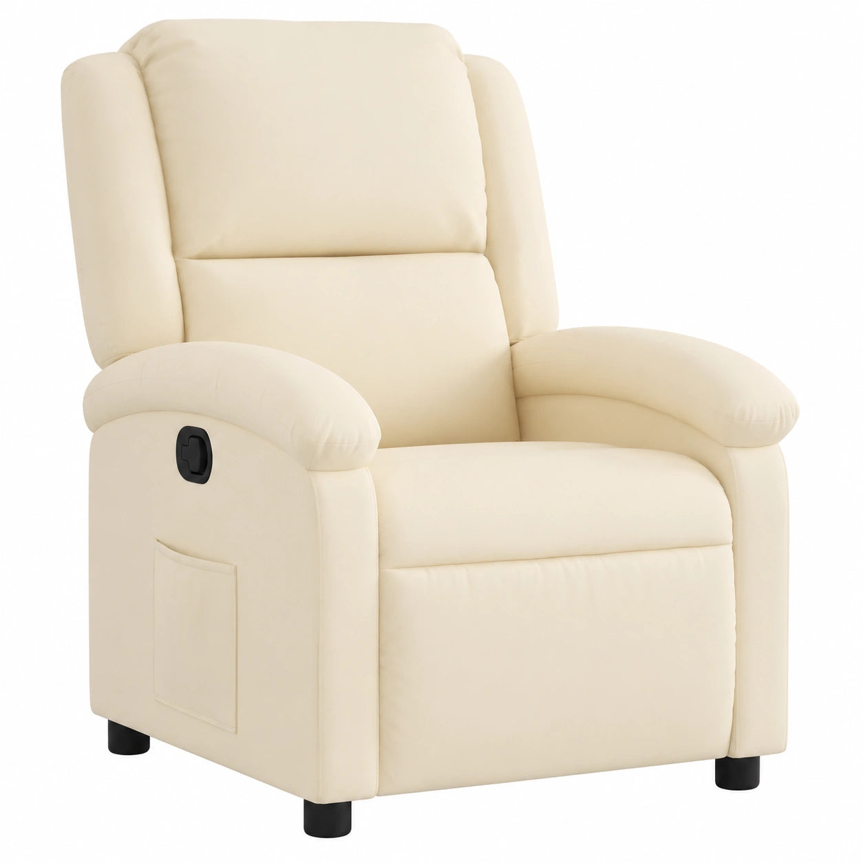 Fauteuil relax, en tissu, coloris crème, pour le salon