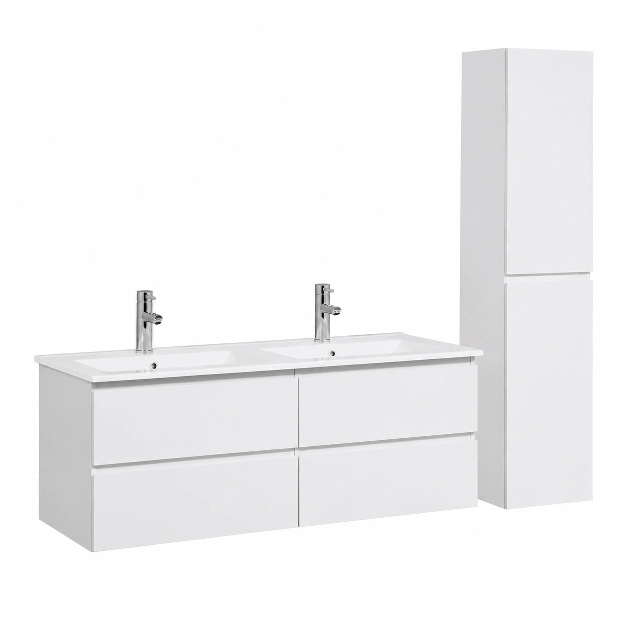 Ensemble de meubles de salle de bain, coloris blanc, pour la salle de bain