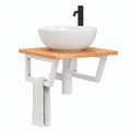 Ensemble de meubles de salle de bain, avec rangement, avec étagères, en chêne et acier, pour la salle de bain