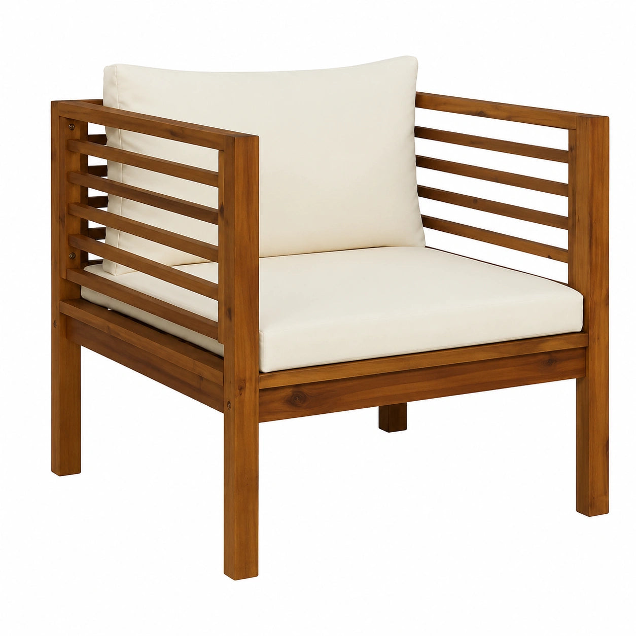 Fauteuil, coloris blanc et crème, pour le salon ou la chambre