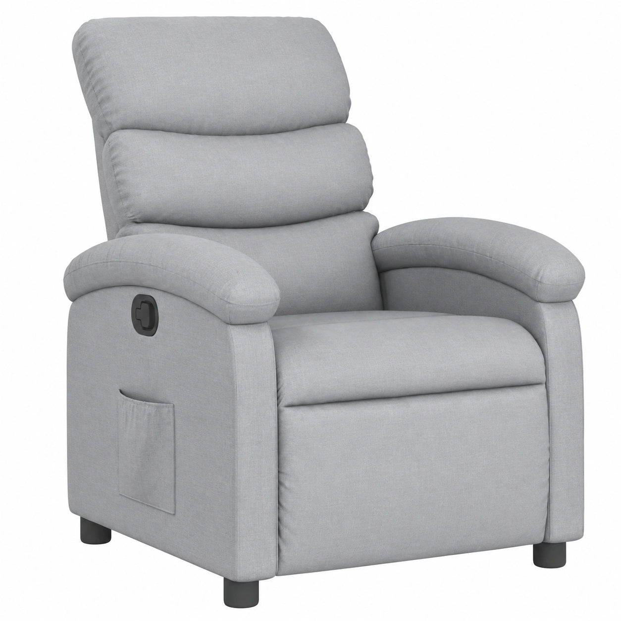 Fauteuil relax, en tissu, coloris gris, pour le salon