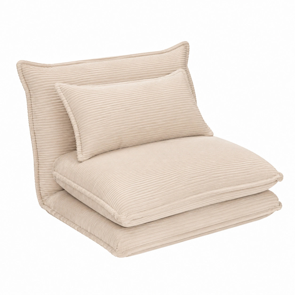 Fauteuil, en tissu, coloris ivoire, 1 place, 120 x 80 cm, pour le salon ou la chambre