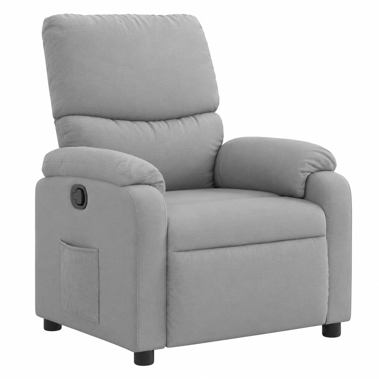 Fauteuil relax, en tissu, coloris gris, pour le salon
