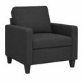 Fauteuil, rembourré, en tissu, coloris noir, pour le salon ou la chambre