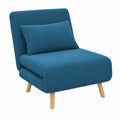 Lit, 1 place, convertible, en tissu, coloris bleu, 80 x 190 cm, pour la chambre