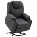 Fauteuil relax, avec prise intégrée, coloris gris, pour le salon