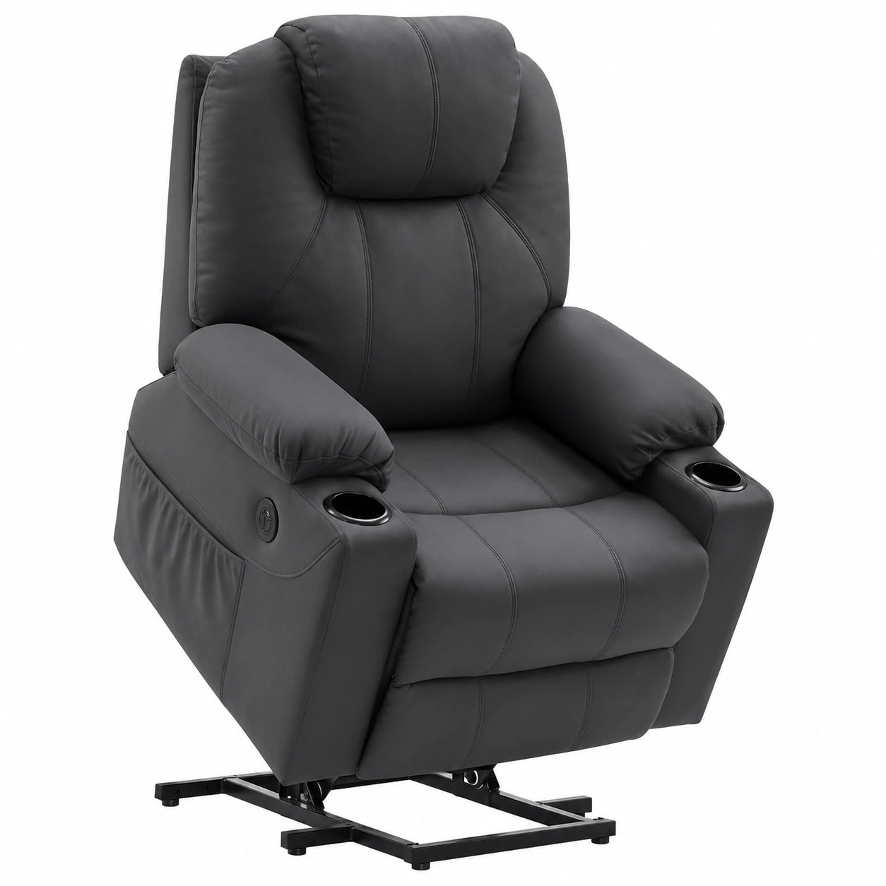 Fauteuil relax, avec prise intégrée, coloris gris, pour le salon