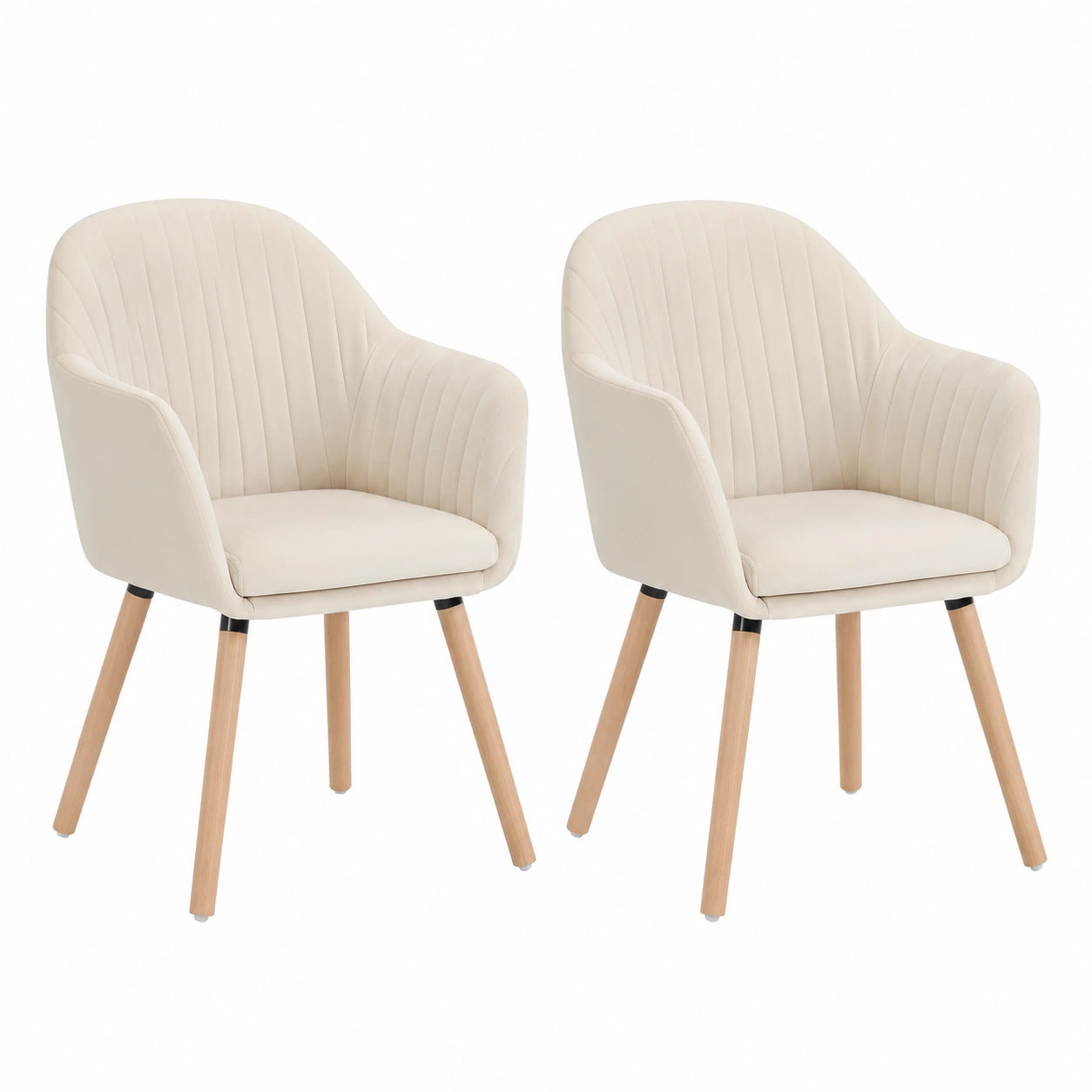 Fauteuil, rembourré, en bois massif et velours, coloris blanc et crème, pour le salon ou la chambre
