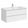 Ensemble de meubles de salle de bain, avec tiroirs, coloris blanc, pour la salle de bain