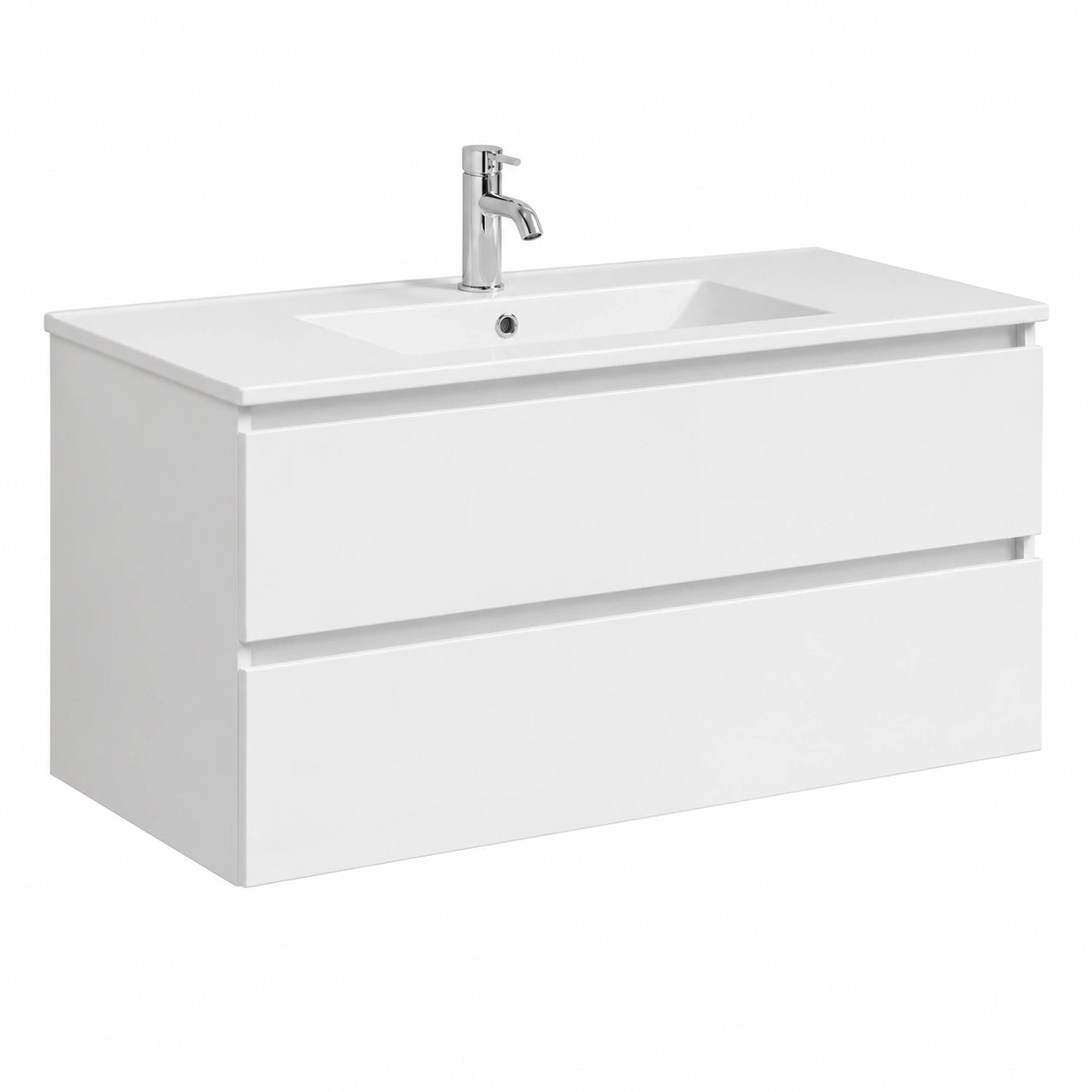 Ensemble de meubles de salle de bain, avec tiroirs, coloris blanc, pour la salle de bain