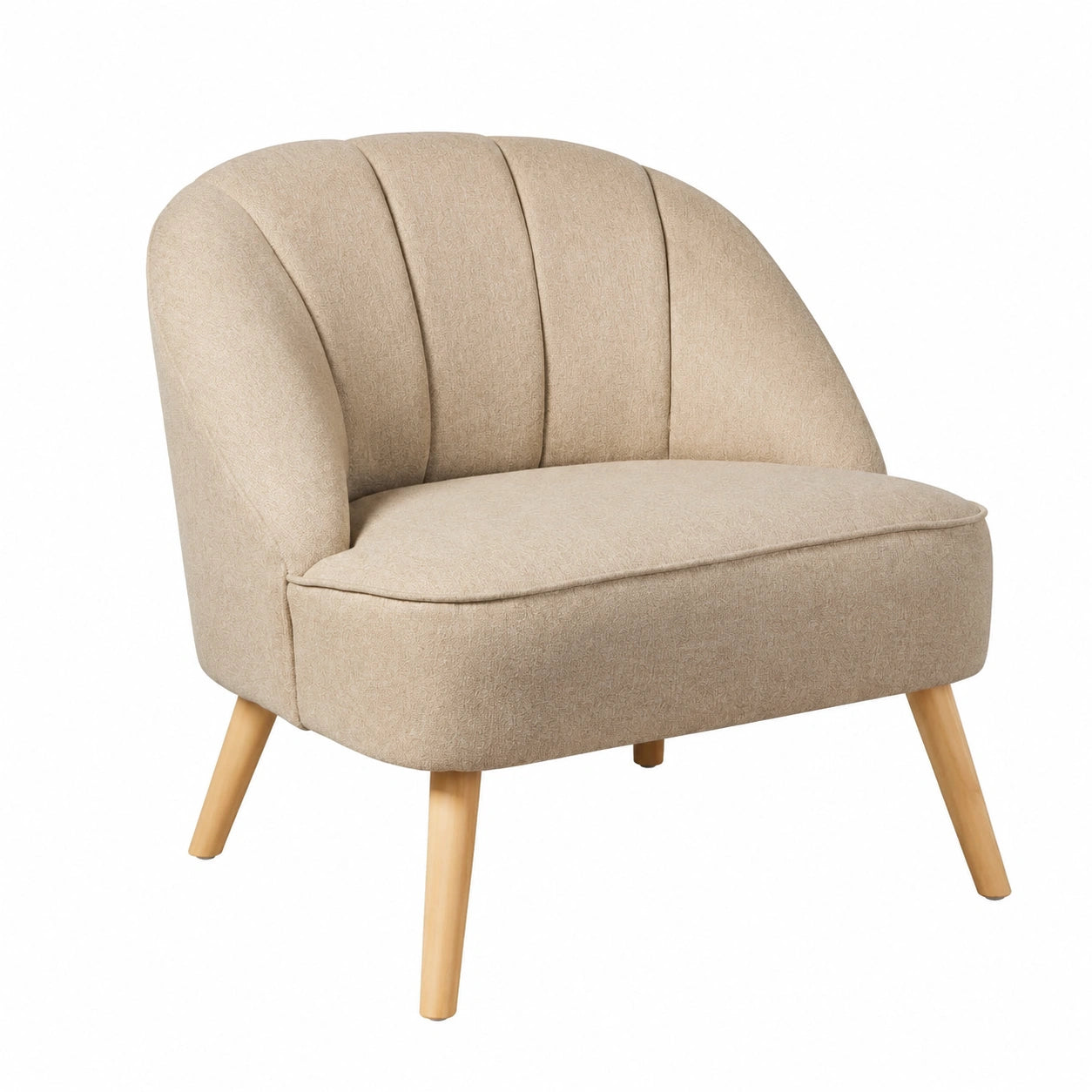 Fauteuil, en tissu, coloris beige, pour le salon ou la chambre