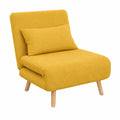 Lit, 1 place, convertible, en tissu, coloris jaune, 80 x 190 cm, pour la chambre