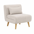 Fauteuil, convertible, en tissu, coloris beige, pour le salon ou la chambre