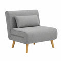 Fauteuil, en tissu, convertible, coloris gris, pour le salon ou la chambre