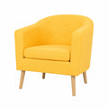 Fauteuil, en lin et tissu, coloris jaune, pour le salon ou la chambre